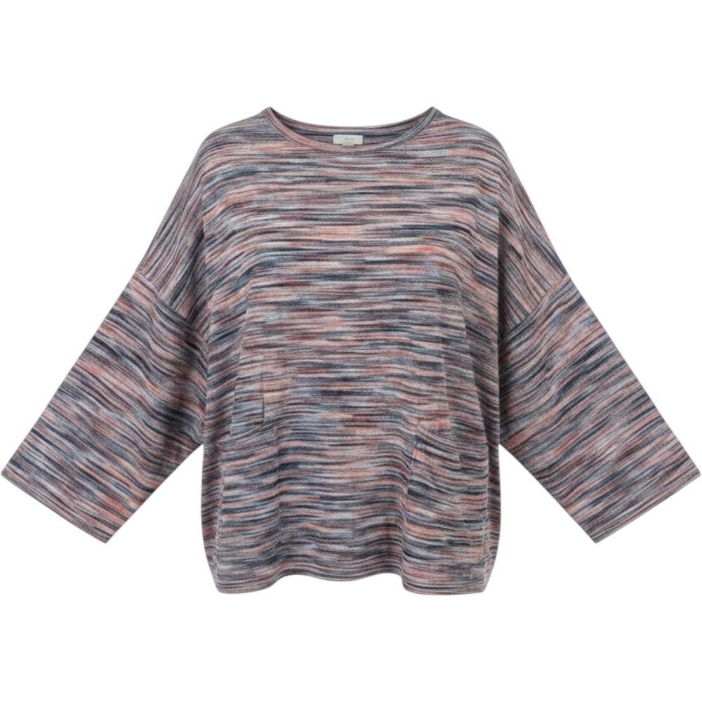 Pure Jillβ Boxy Knit Top SP Blue Pink Lagenlook Cotton Pocket